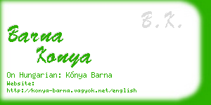 barna konya business card