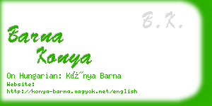 barna konya business card